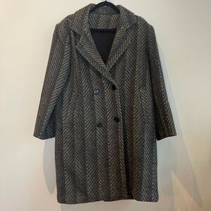 Lasting Impressions Wool Like Chevron Over Coat - 13/14